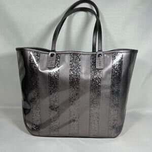 Henri Bendel Silver Luxury Sparkle/Glitter Designer Tote Bag Rare